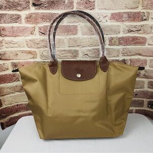 NWT Longchamp Le Pliage Original Large Shoulder Nylon Bag Tote IN Camel